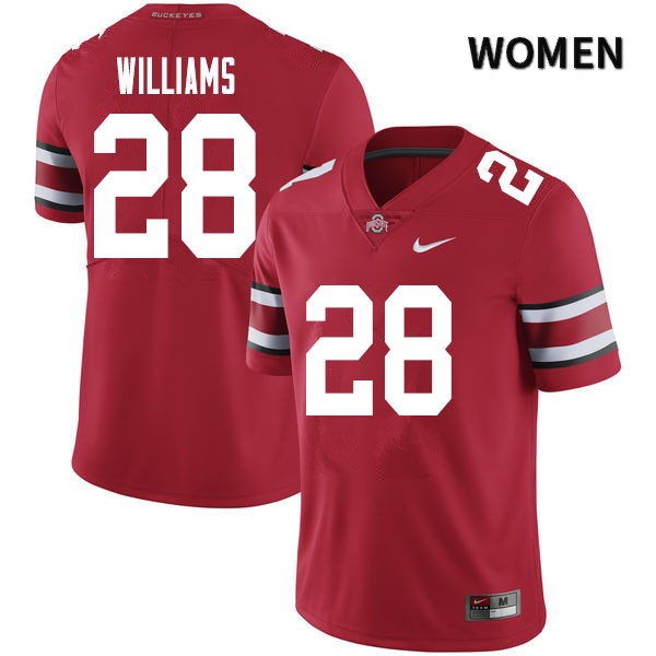 Women's Nike Ohio State Buckeyes Miyan Williams #28 Red NCAA Authentic Stitched College Football Jersey EAH72T5Y